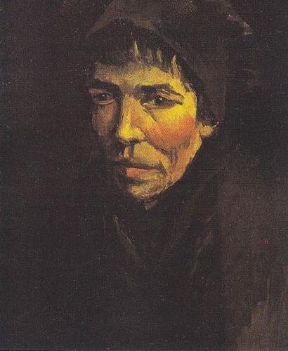 Vincent Van Gogh Head of a Peasant Woman with a dark hood oil painting image